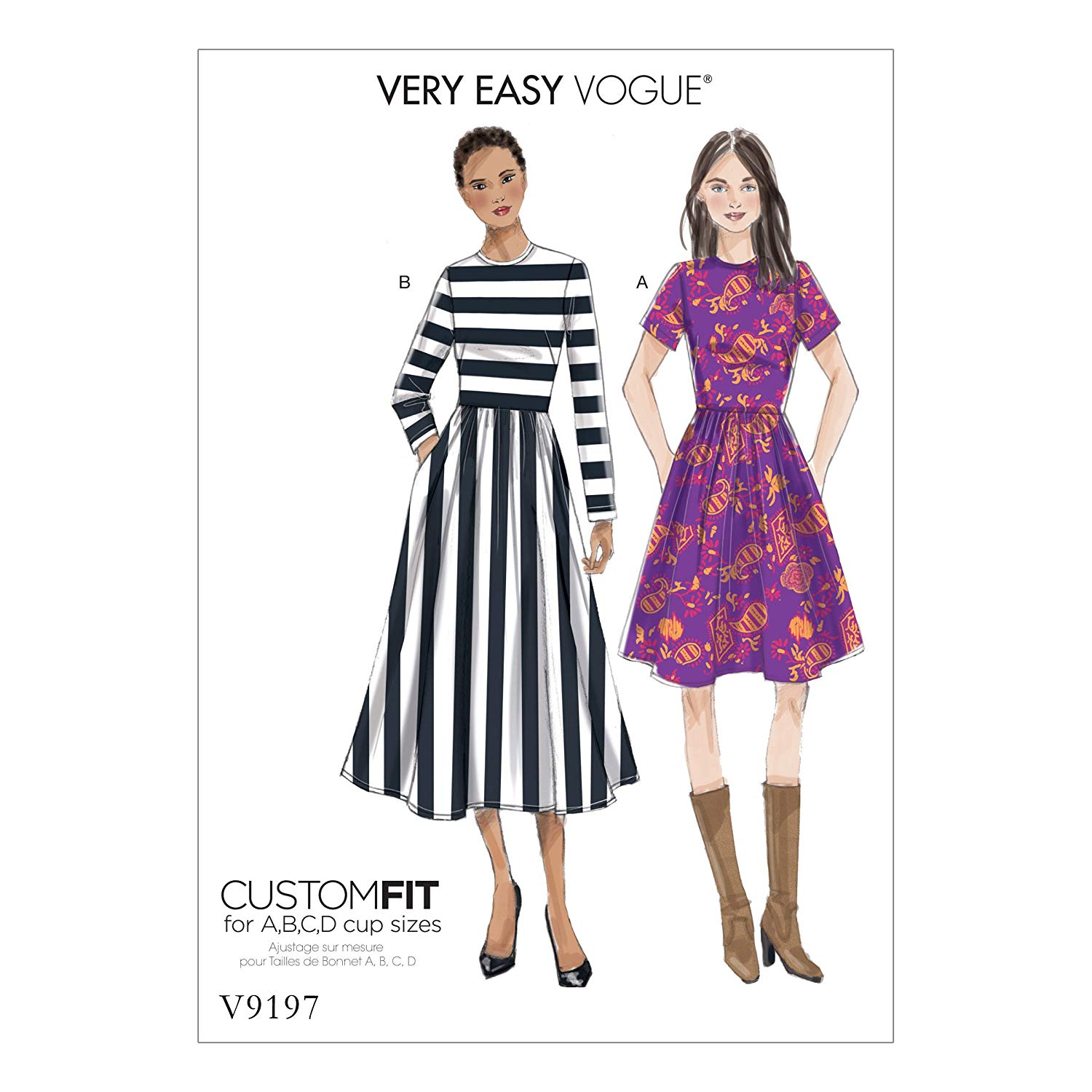 Vogue Patterns 9197 E5 Misses Dress,Sizes 14-22, Tissue, Multicoloured, Multicolor, 15.00 x 0.5 x 22.00 cm