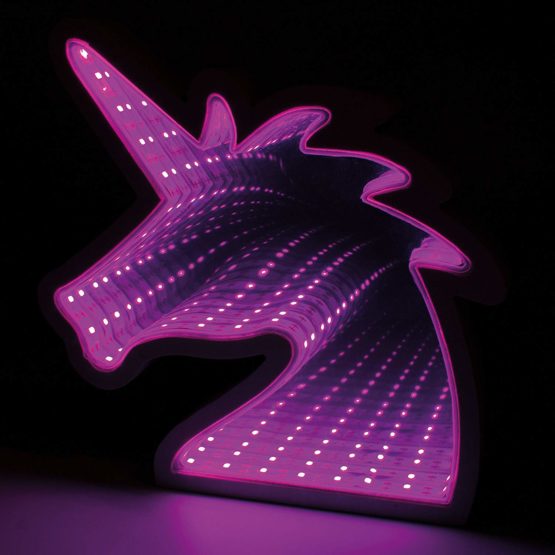 Global Gizmos Unicorn Infinity Mirror Light - Decorative Mood Tunnel Light with Purple/Pink LED's - Image 2