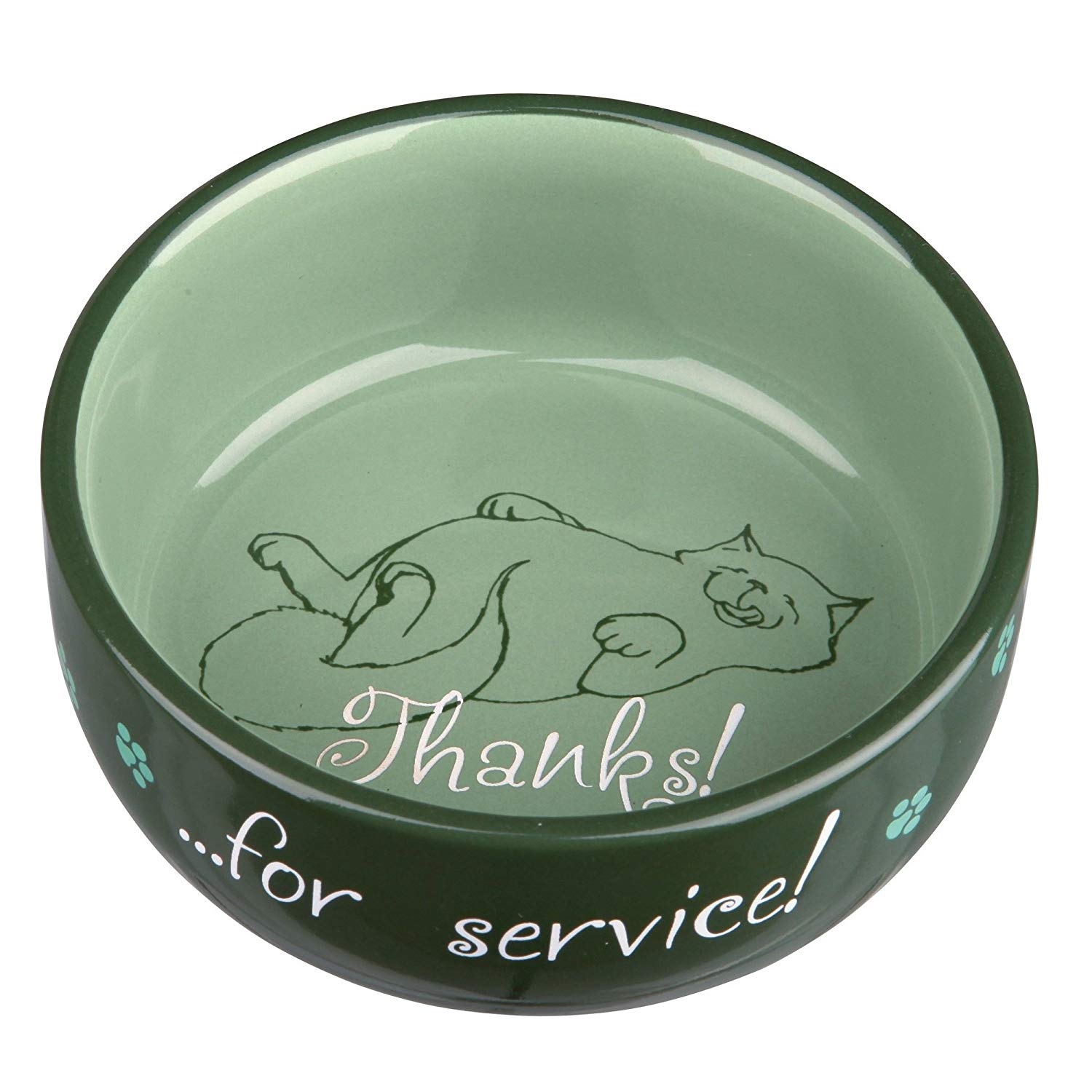 Trixie Thanks for Service Ceramic Cat Bowl - Assorted Colours (Pack of 1) - Image 3