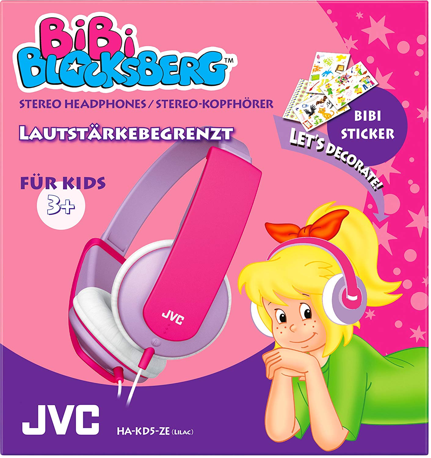 JVC HA-KD5-R-E Children's Stereo Headphones, Lila-violett, 0