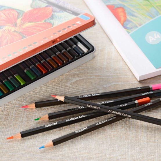 Derwent 2301937 Academy Colouring Pencils, Tin Box, , Multicolor, Set of 12 - Image 4