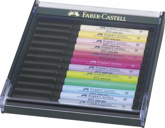 Faber-Castell Pastel Tones Pitt Brush Pen (Pack of 12)