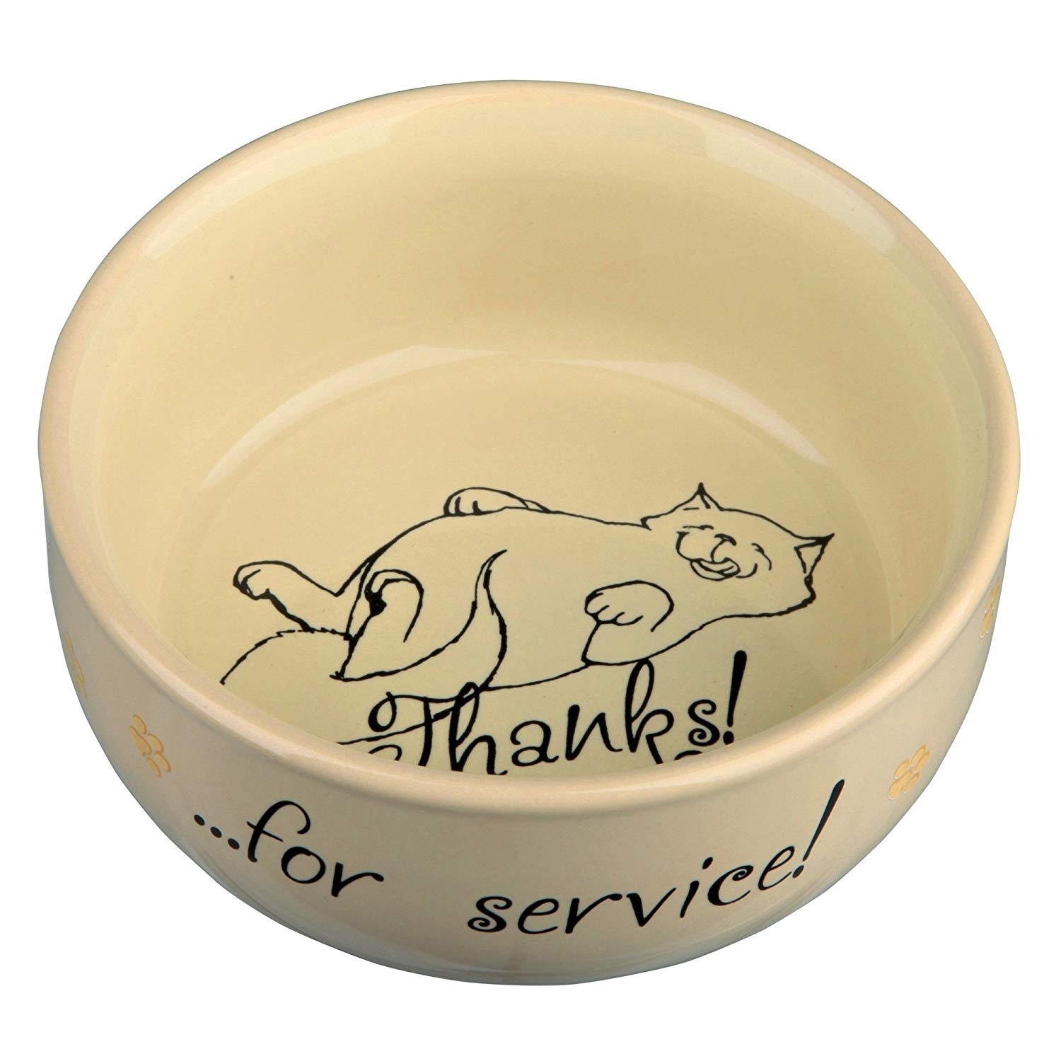 Trixie Thanks for Service Ceramic Cat Bowl - Assorted Colours (Pack of 1) - Image 2