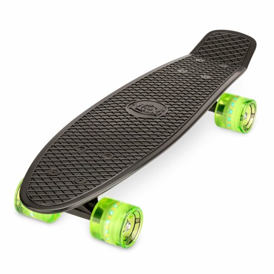 Xootz Kid's Complete Retro Plastic Skateboard with LED Light Up Wheels - Image 2