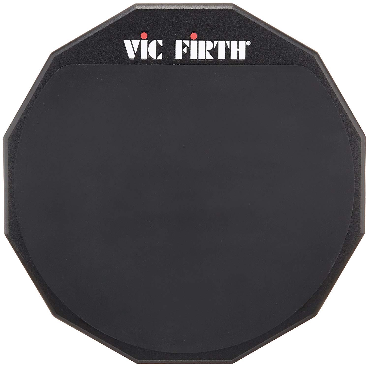 Vic FIrth - Double Sided Drumstick Practice Pad with VF logo - 12” Diameter, Black, 12" - Image 2