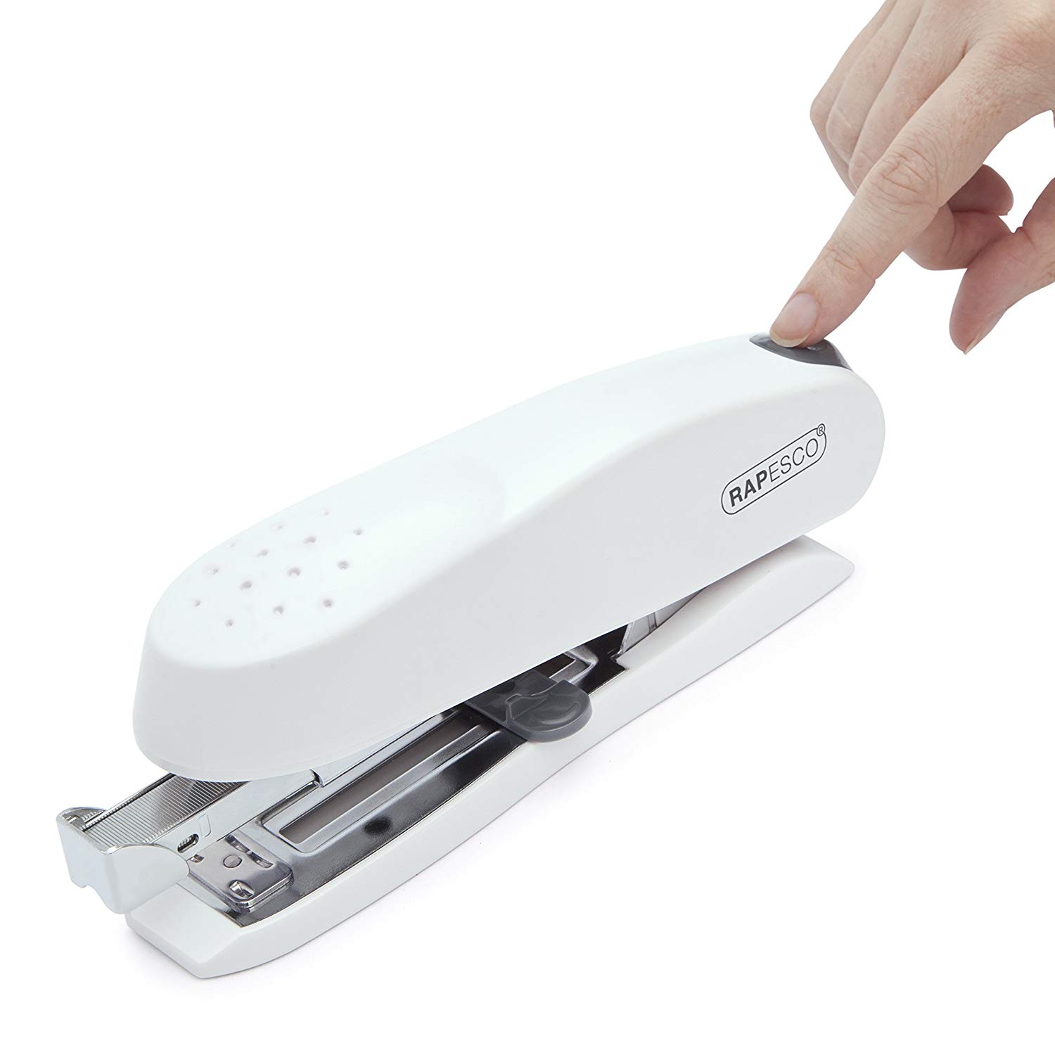 Rapesco 1390 ECO Spinna Front Loading Stapler, 50 Sheet Capacity, Soft White - Image 2