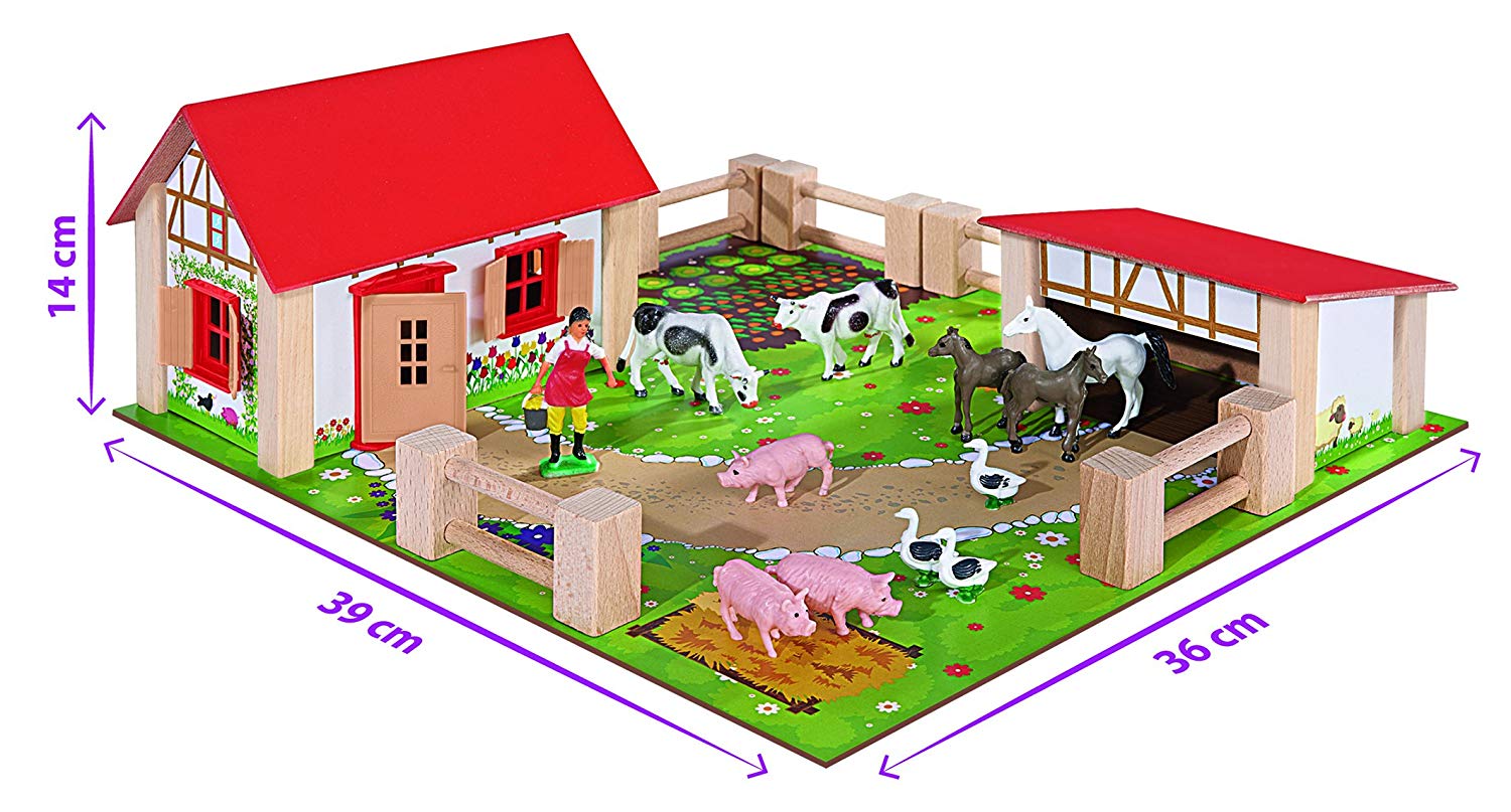 Eichhorn Liitle Farm Wooden Toy Set (21-Piece, Multi-Colour), Multicolor, standard size - Image 4