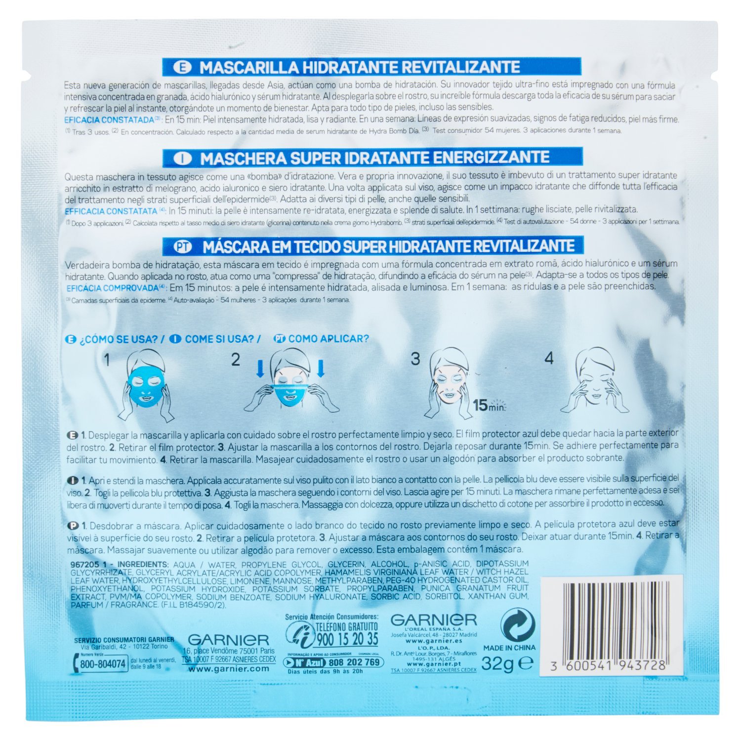 Garnier Skinactive Hydrabomb Revitalizing Face Mask, 50 ml - Image 3
