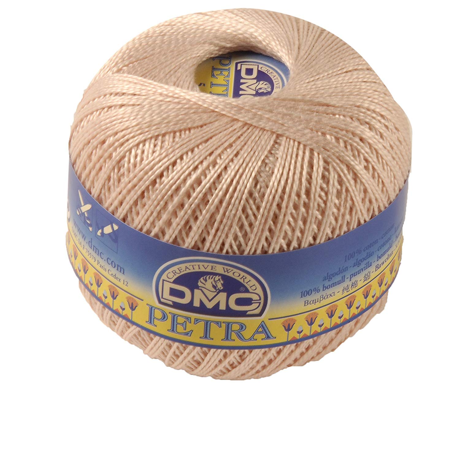 DMC Petra Yarn Size 5, 100% Cotton, Beige, 9x9x8 cm