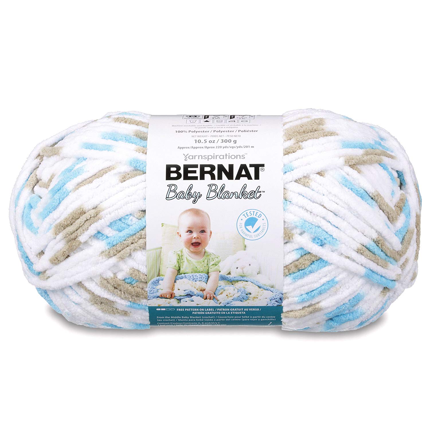 Bernat Baby Blanket 300g - Little Teal Dove 161104-4735, Little Teal Dove Print