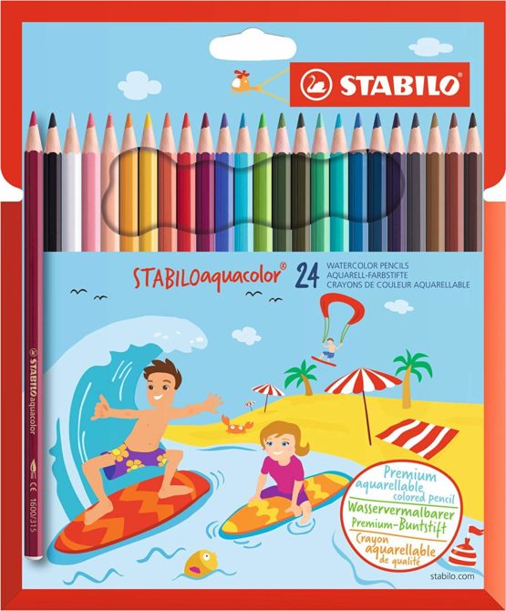 Colouring Pencil - STABILO Aquacolor Wallet of 24 Assorted Colours
