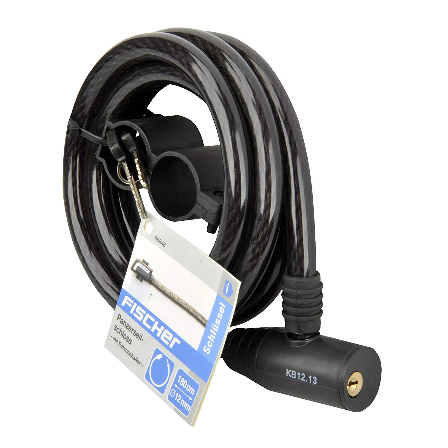 Fischer Cable Lock Diameter 12 mm, Black, 180, 85848, Black - Black - Image 3
