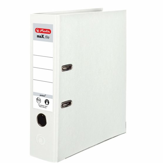 Herlitz max Protect A4 8cm Lever Arch File - White (5 Pieces)