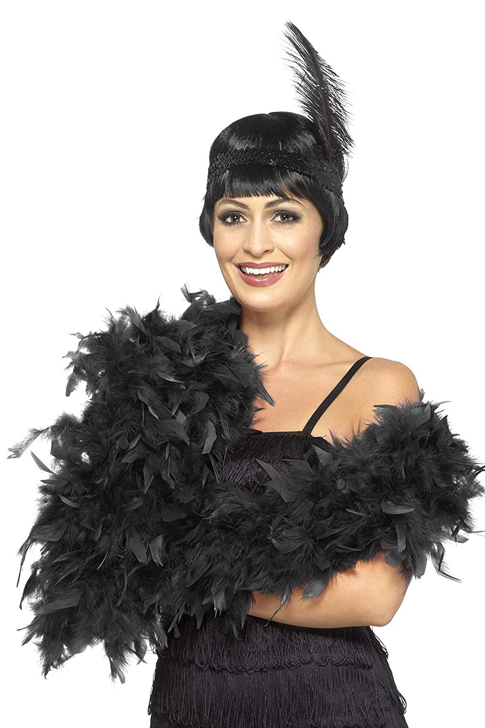 Smiffys 80 g Boa, Deluxe - Black(Size: US One Size)