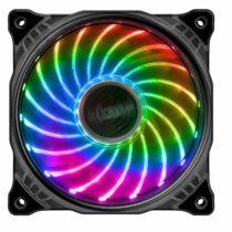Akasa Vegas X7 | RGB Fan | Low Noise Case Fan | 1200 RPM | 4 Pin RGB LED Connector | Anti-vibration Pads | 120mm PC Fan | For PC, Heatsink, CPU Cooling, Ventilation | AK-FN093