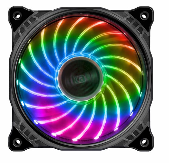 Akasa Vegas X7 | RGB Fan | Low Noise Case Fan | 1200 RPM | 4 Pin RGB LED Connector | Anti-vibration Pads | 120mm PC Fan | For PC, Heatsink, CPU Cooling, Ventilation | AK-FN093