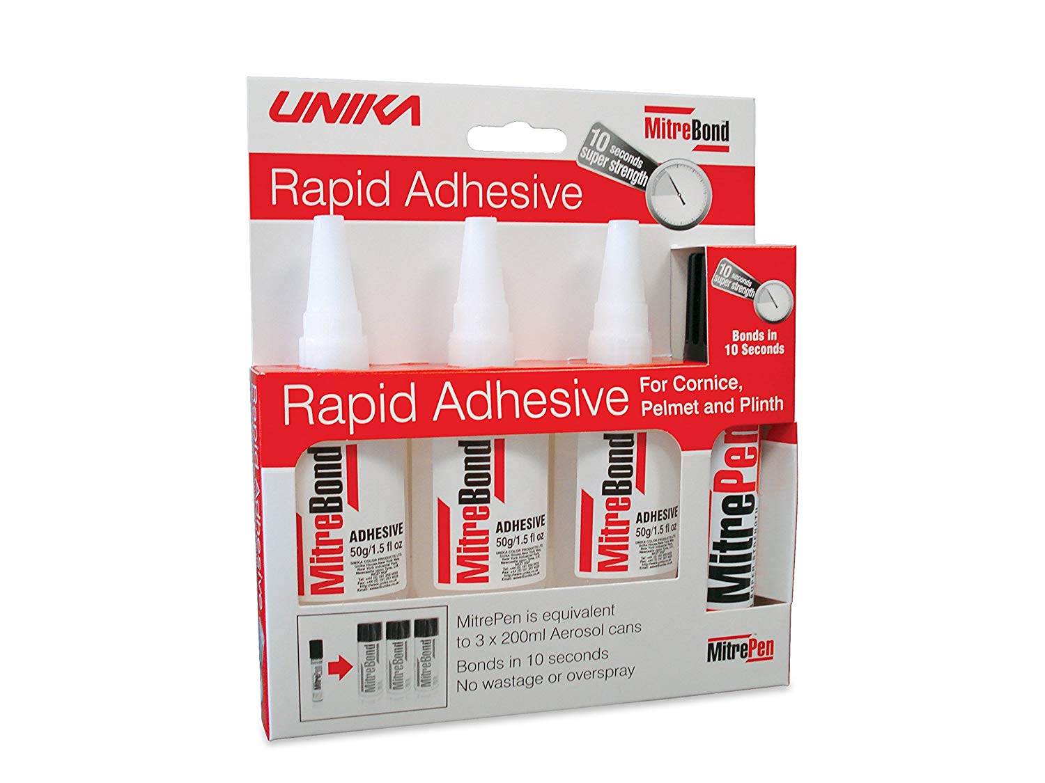 Unika MitreBond Mitre Pen Super Glue Activator and Adhesive Multipack