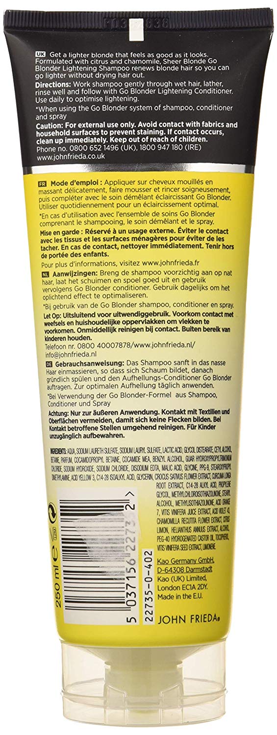 John Frieda Go Blonder Lightening Shampoo Blonde Hair 250 Ml, 250 ml (Pack of 1) - Image 2