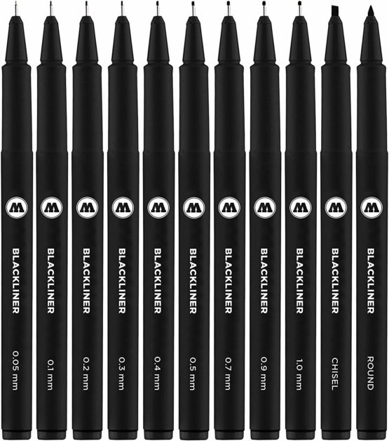 Molotow Blackliner Black Marker Brush - MO200486 Set 3 11er Set Black 200.485 - Image 3