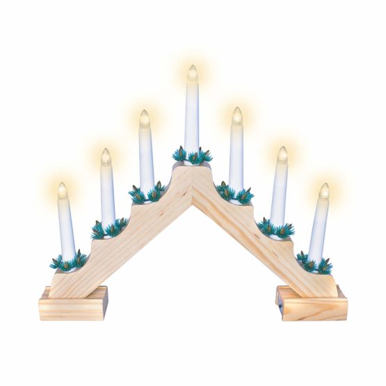 The Christmas Workshop 89470 LED Wooden Christmas Candle Bridge Pine Wood Finish Warm White LED Colour Christmas Lights and Decorations 40cm x 33cm x 5cm Battery Powered - Image 3
