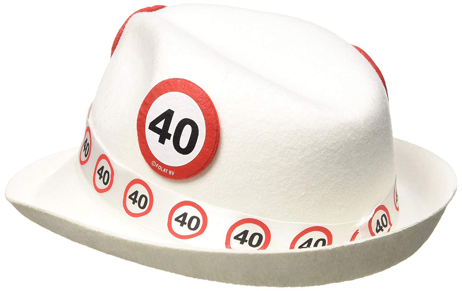 Traffic Sign 40th White Trilby Hat - Image 2