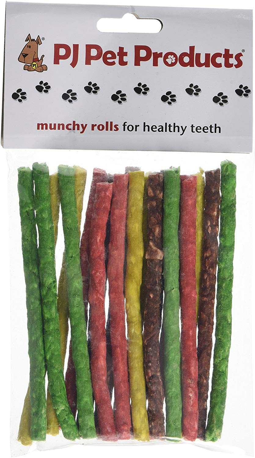 PJ Pet Products Munchy Rolls for Dogs - 12 cm Natural Dog Chews, 1.4 kg (Pack of 1)