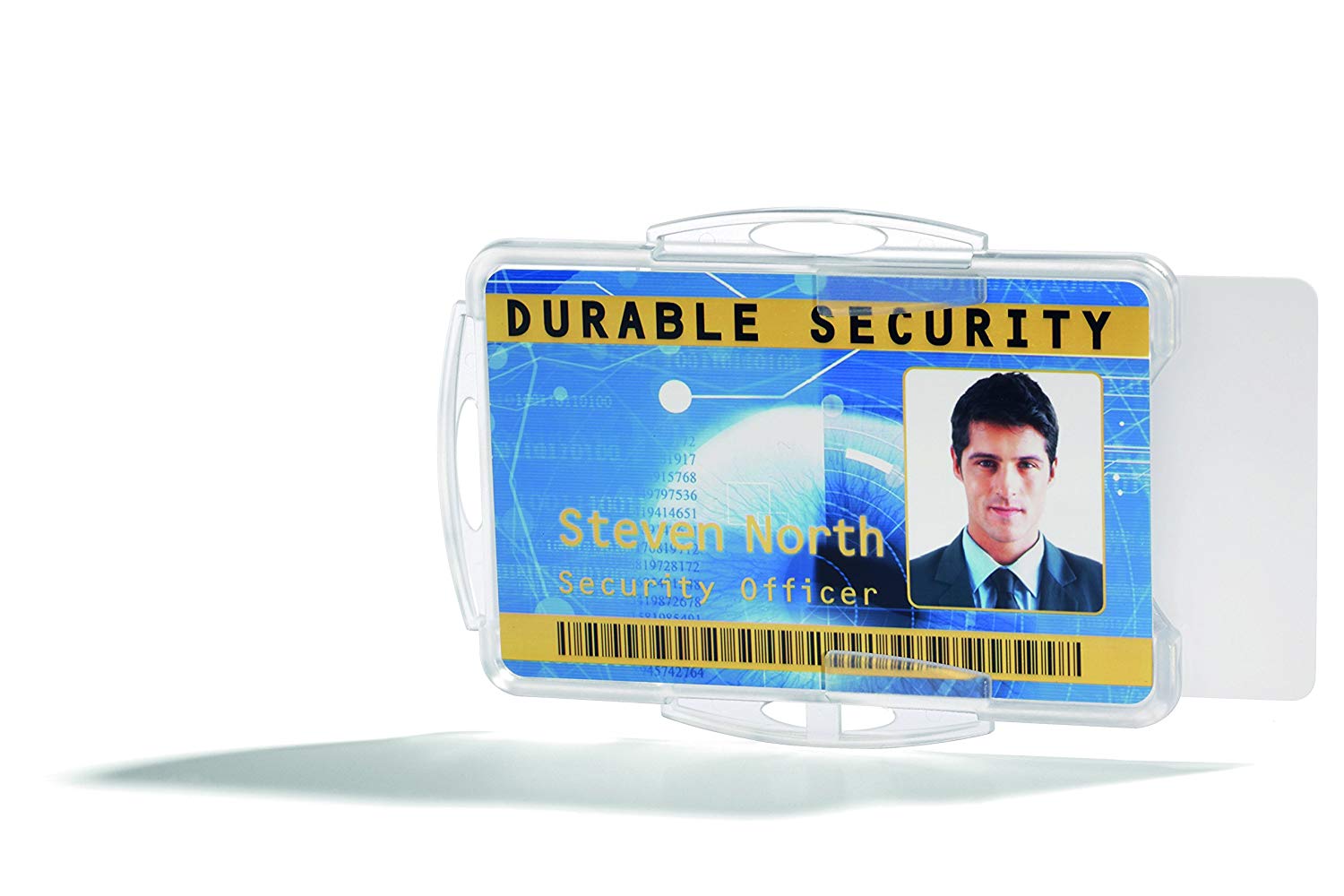 Durable Security Pass Holder Duo 54 x 85 mm Transparent, yellow, For 2 cards - Image 2