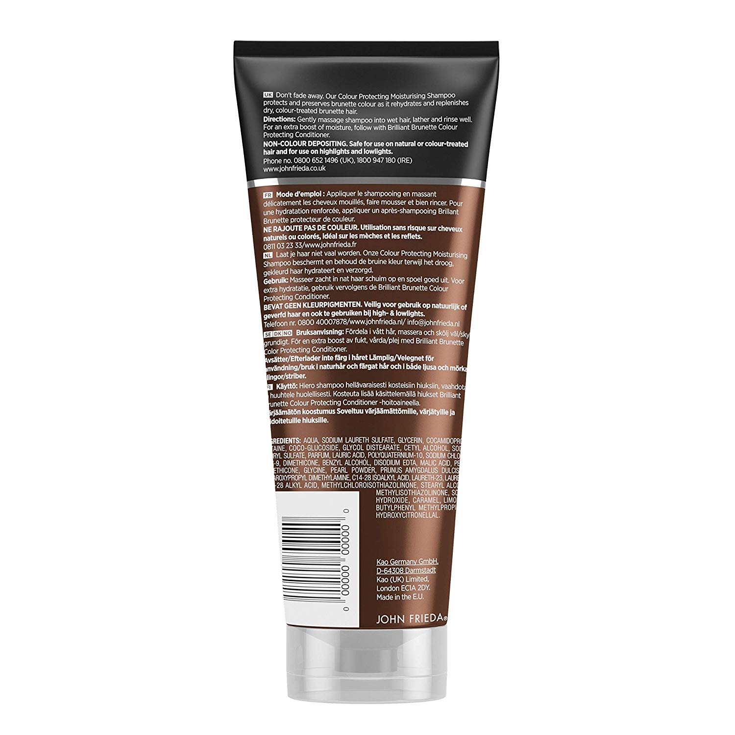 John Frieda Brilliant Brunette Colour Vibrancy Shampoo, Moisturising And Smoothing for Brown Hair Aloe Vera, 250 ml (Pack Of 1) - Image 2