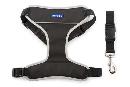 Ancol Travel and Exercise Dog Harness Black S 37-58cm