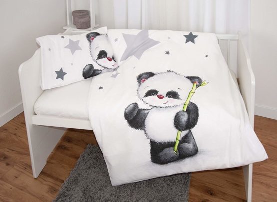 Herding Jana Panda Baby Bed Linen, Flannel, Cotton, Multi-Colour, 135 x 100 x 0.2 cm - Image 3
