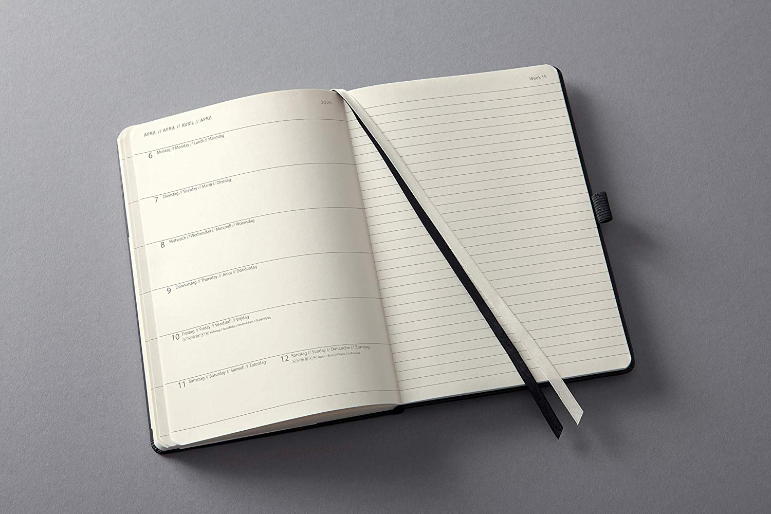 SIGEL C2003 Academic Calendar and notes 2019-2020, 18 months, approx. A5, hardcover, black, Conceptum - Image 3