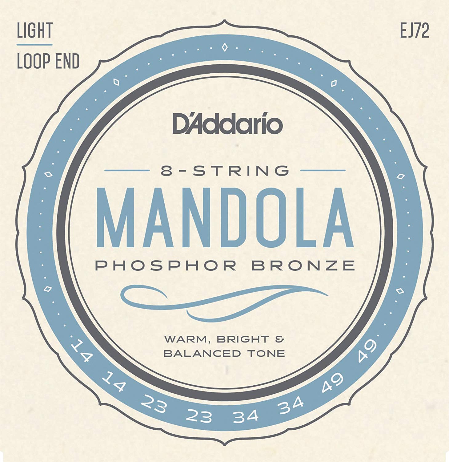 D'Addario EJ72 Light 14-49 Mandola Strings - Phosphor Bronze, Light, 14-49