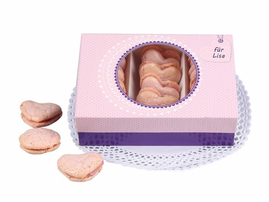Drer Present-Box (for Macaroons and Cookies) Set of 2 17x12x6 cm in rosa, Fabric, Pink/Violet, 17 x 12 x 6 cm