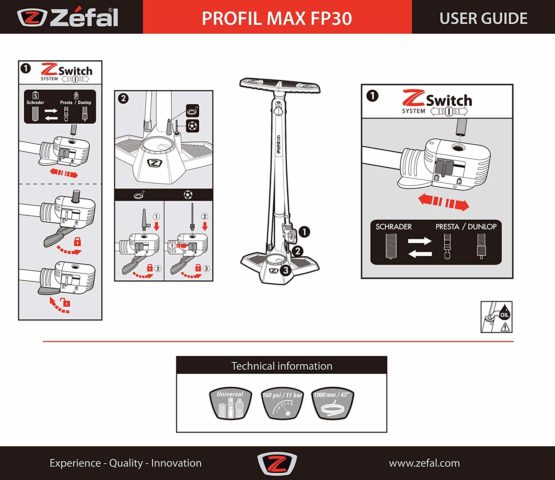 ZEFAL Unisex's Profil Max FP30 Bicycle Track Pump, Red, One Size - Image 4