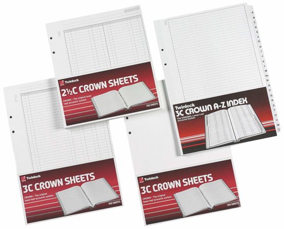 Rexel Twinlock Crown 3C Refill Sheets Plain (Pack of 100 Sheets)