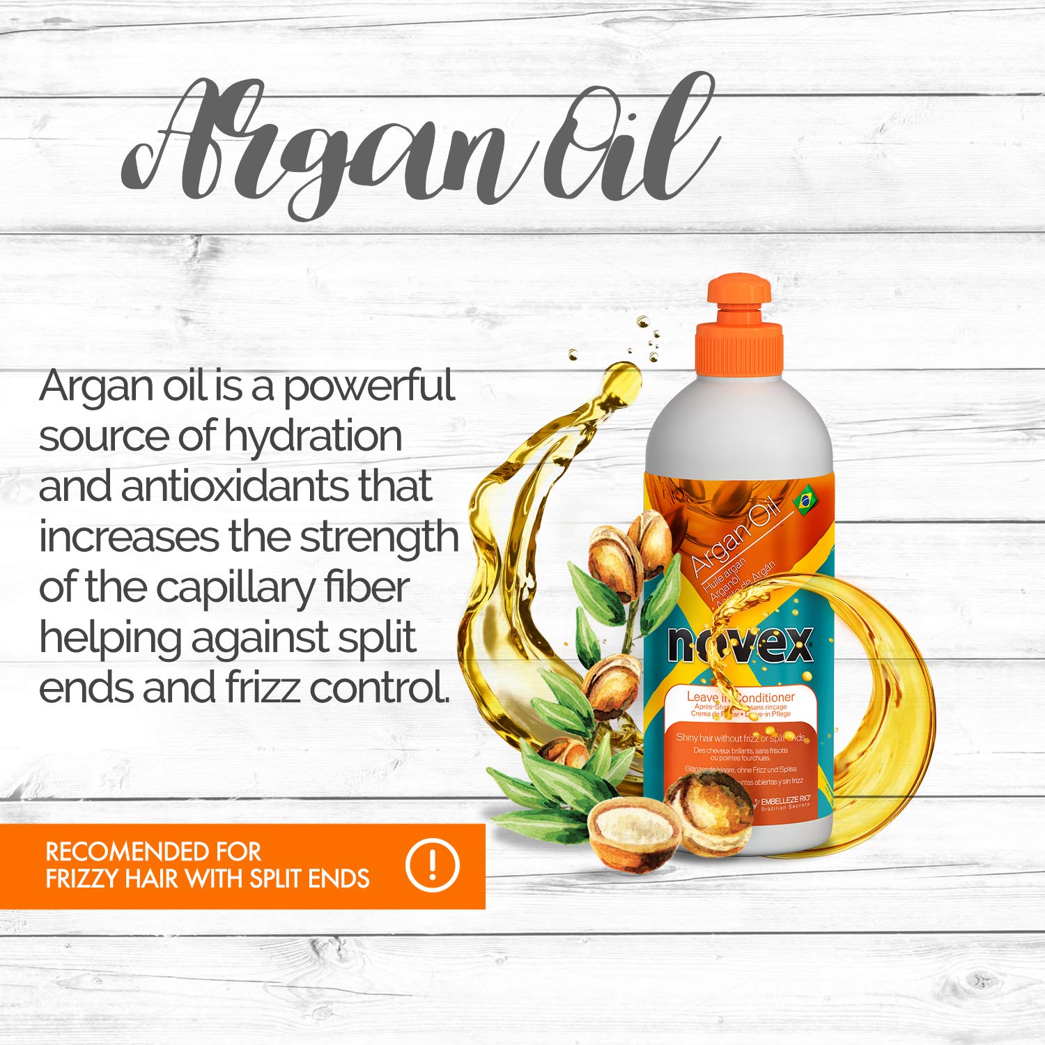 Novex Argan Oil Leave In Conditioner, 300 g, 300 g (Pack of 1) - Image 3