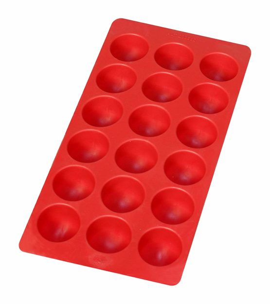 Lékué Ice Cubes Tray, Natural Rubber, Red, 22.3x11.5x2.7 cm