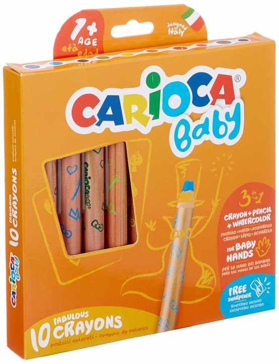 Carioca CAR-42818 3-in-1 Baby Crayons, 10-Piece