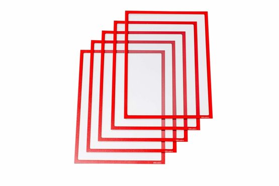 Ultradex 889005 Magnetic Info Pockets for DIN A4 Pack of 5 312 x 225 mm Red