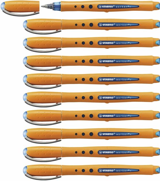 Rollerball - STABILO worker+ Medium Box of 10 Blue