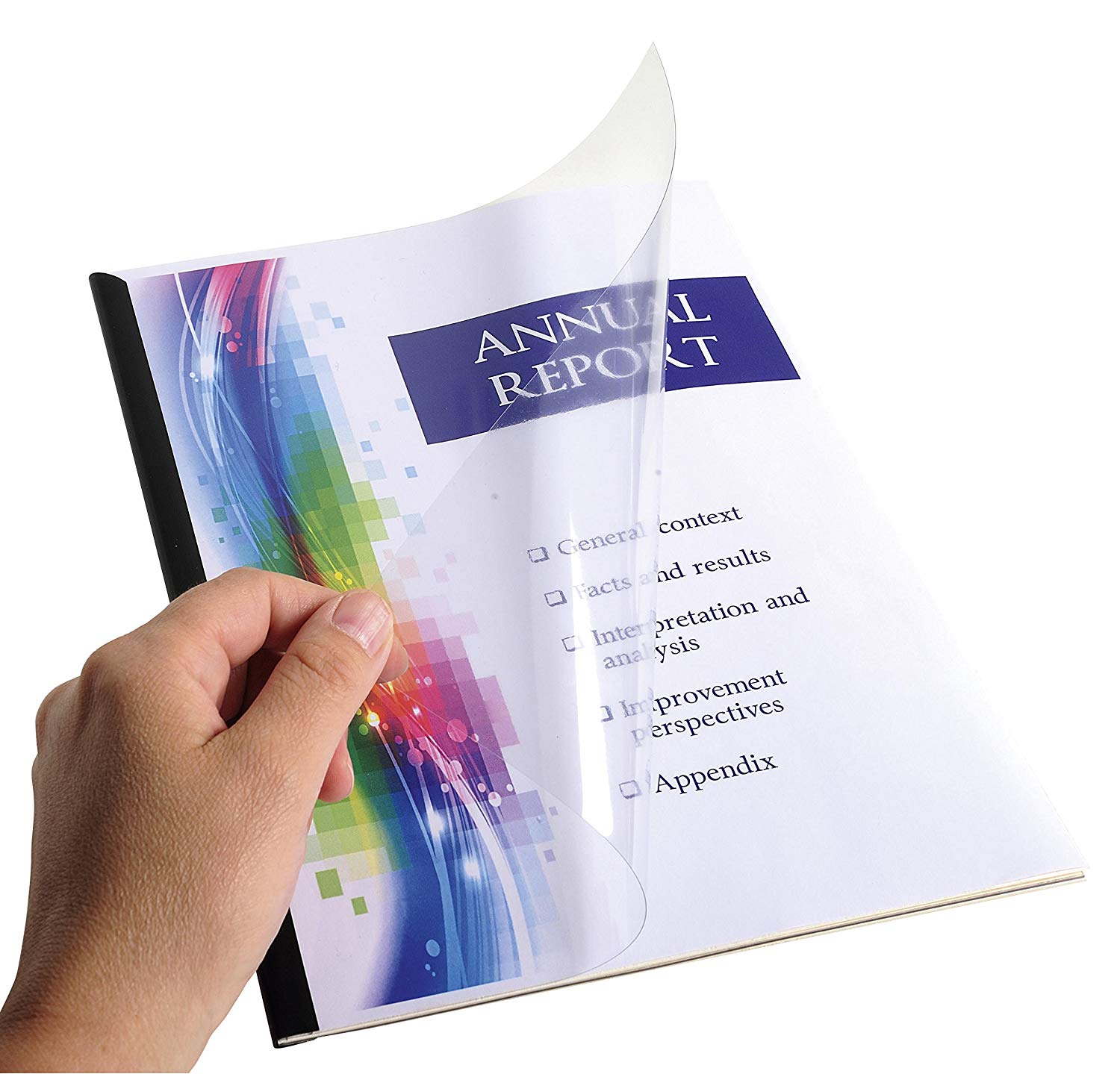 Exacompta Serodo Presentation Kit, 5 Black Slide Binders, 5 Ivory 240gsm Card Sheets, 5 Clear PVC Sheets - Image 2