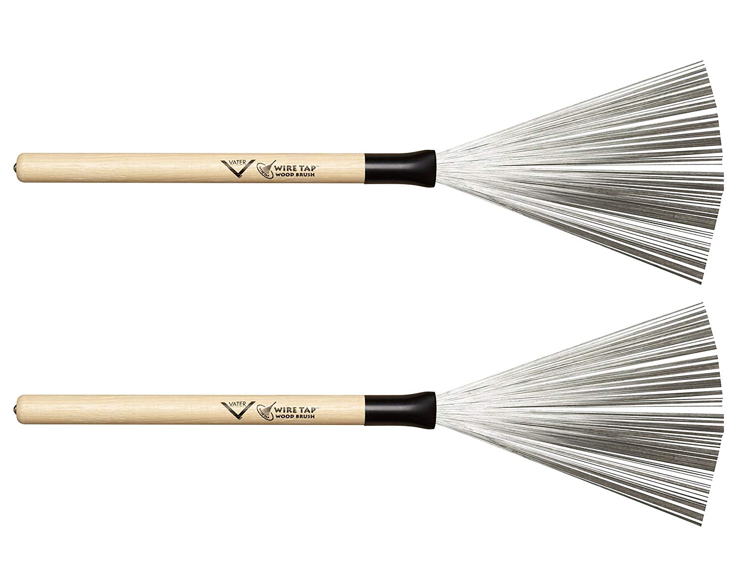 Vater Drumsticks VWTW - Wire Tap Brushes - Brush - Wood Handle, Natural, inch