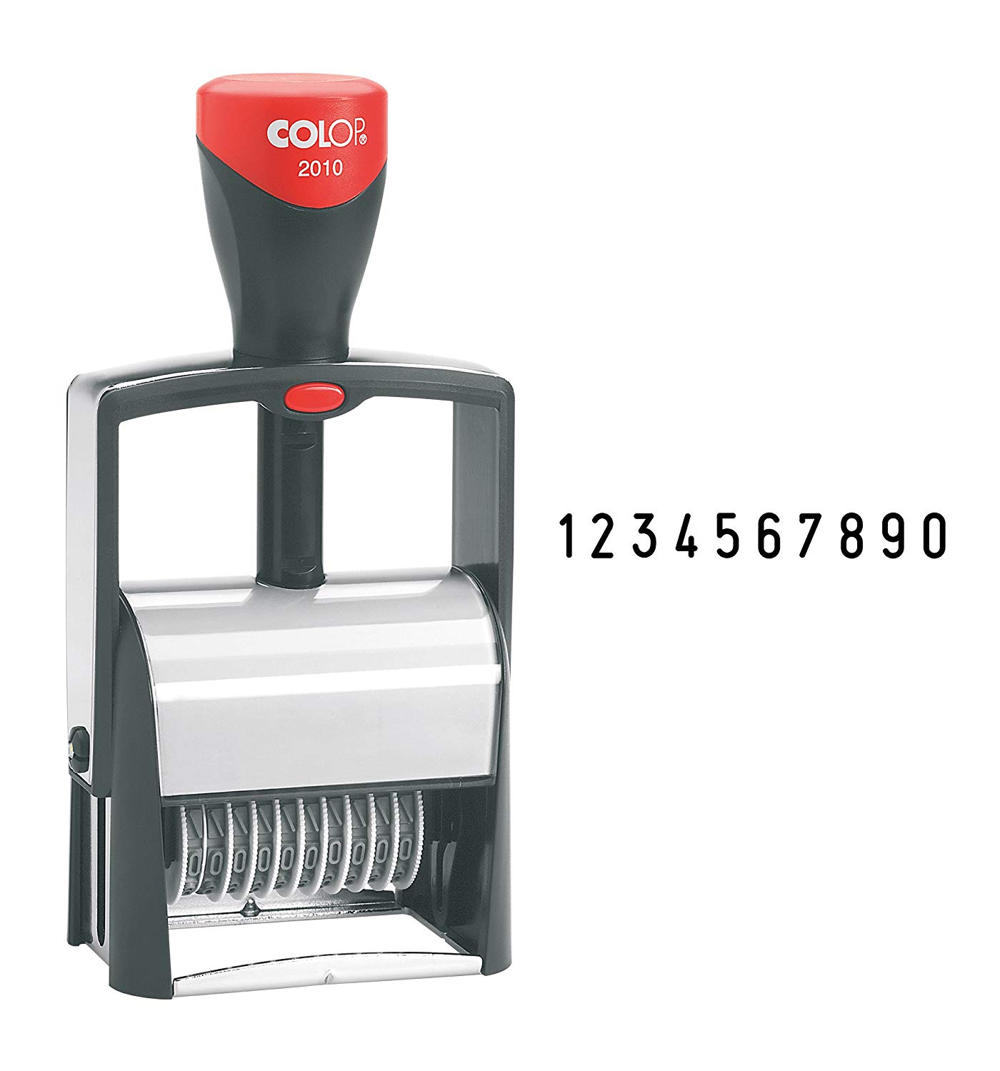 COLOP 2010 Numbering Stamp, Schwarz, Rot, 4mm x 4mm