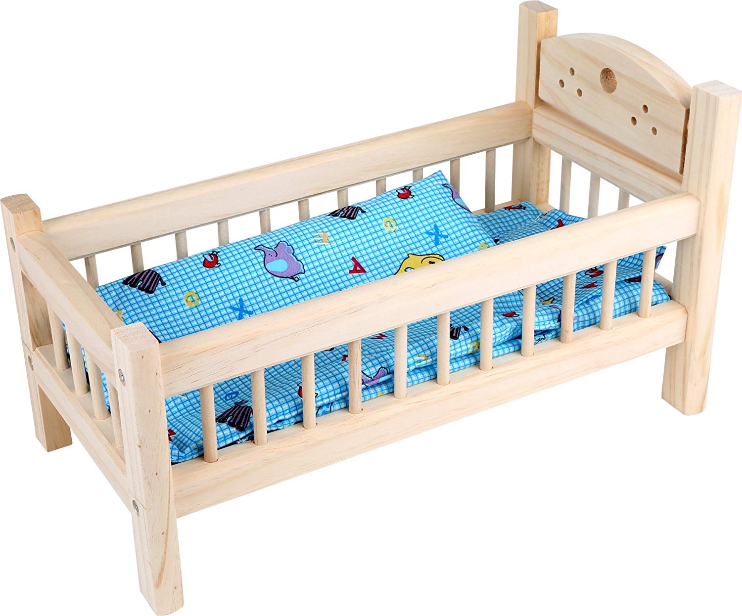 small foot 9601 Doll bed made of wood, doll furniture accessories, pillow and blanket in heart design, from 3 years