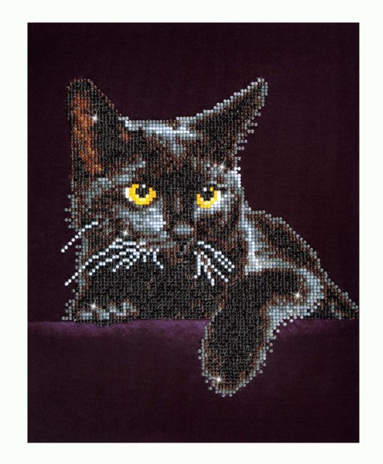 DIAMOND DOTZ Painting, Beginner Kit, Midnight Cat, 35.5 x 27.9cm