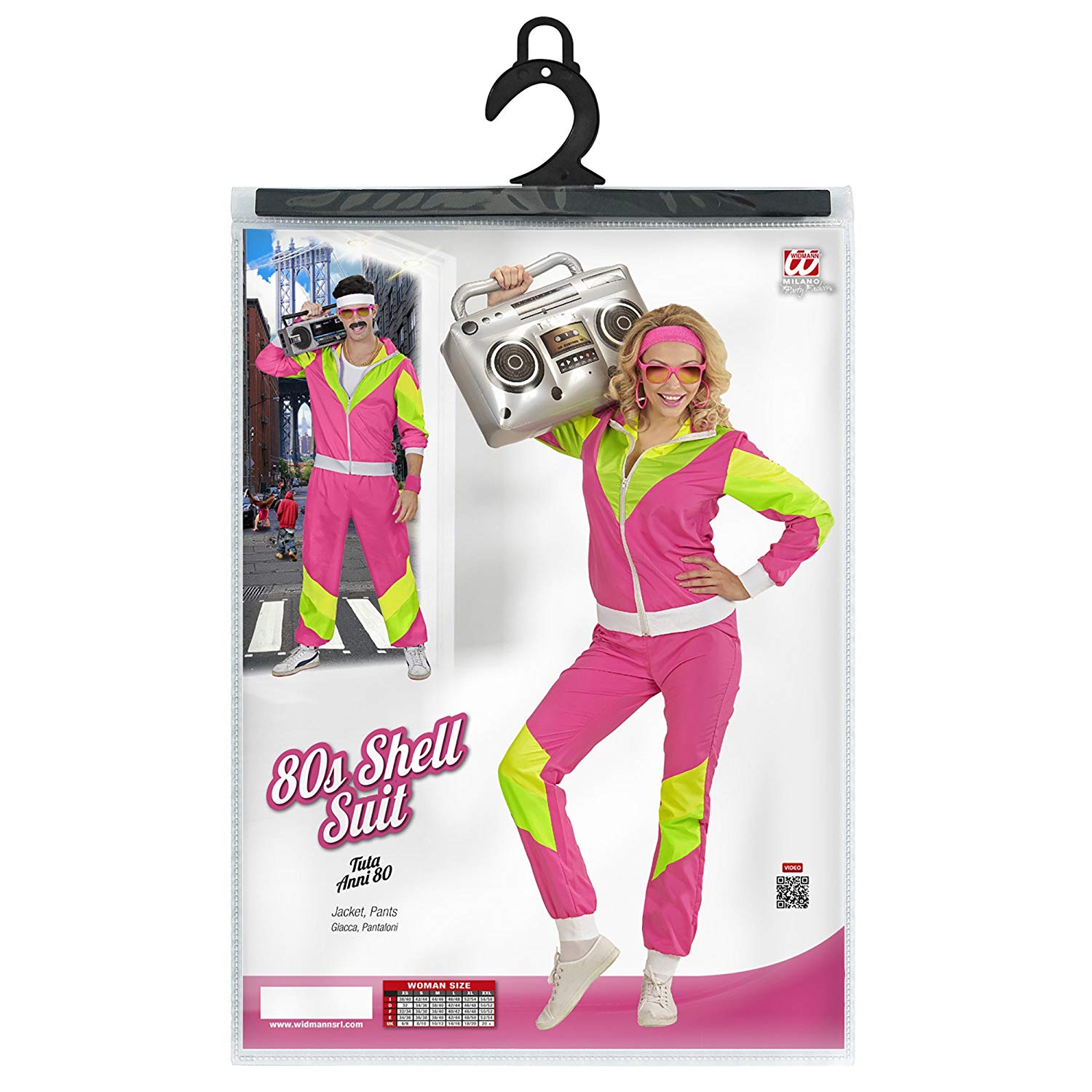 Adult 80s Pink Unisex Tracksuit Costume