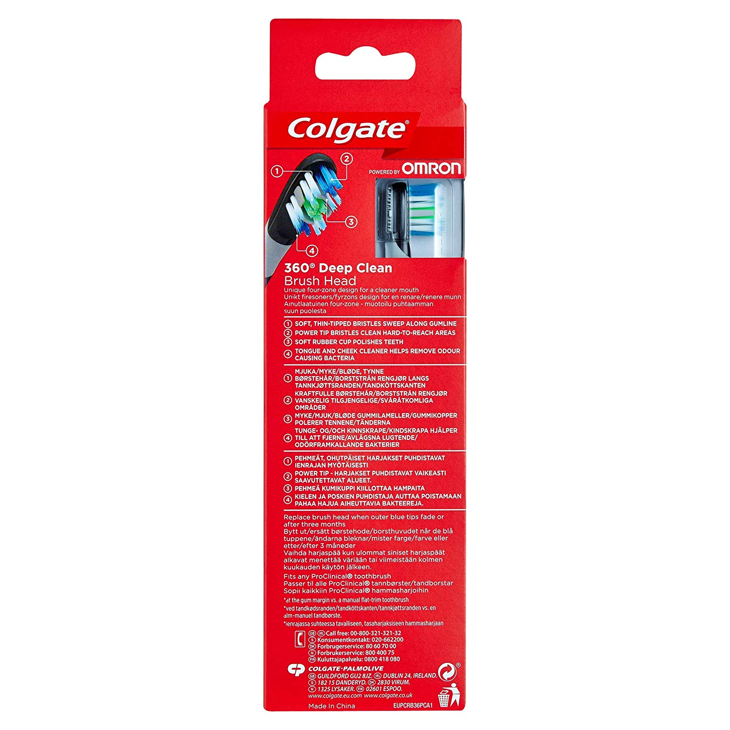 Colgate 360 Deep Clean Proclinical Refill Toothbrush Heads, Soft Bristle Heads for Plaque Removal Pack of 4 - Image 4