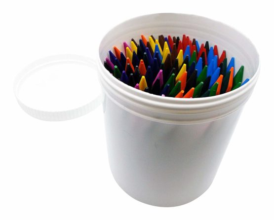 Study Time Coloured Plastic Crayons-Tub of 120 Assorted, PVC, Multicolour, 11.2x11.2x13 cm