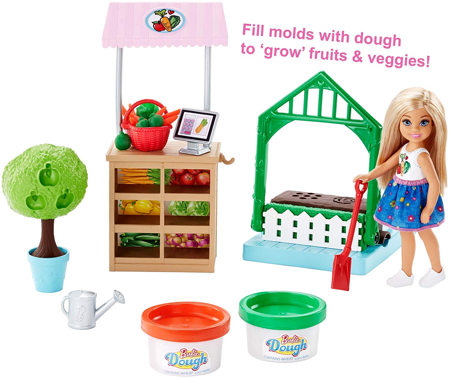 Barbie Careers Chelsea Veggie Garden playset, with playdough and accessories FRH75, Multicolor, Norme - Image 2