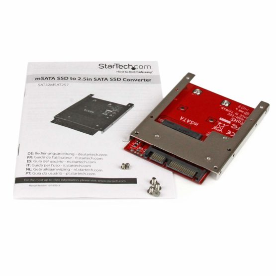 StarTech mSATA SSD to 2.5in SATA Adapter Converter - mSATA to SATA Adapter for 2.5in bay with Open Frame Bracket and 7mm Drive Height (SAT32MSAT257) - Image 4